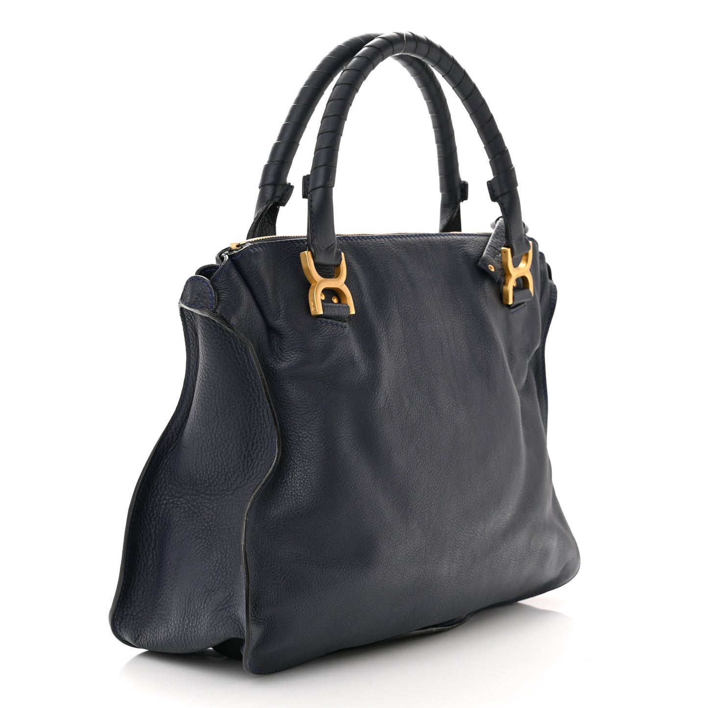 Calfskin Large Marcie Satchel Royal Navy