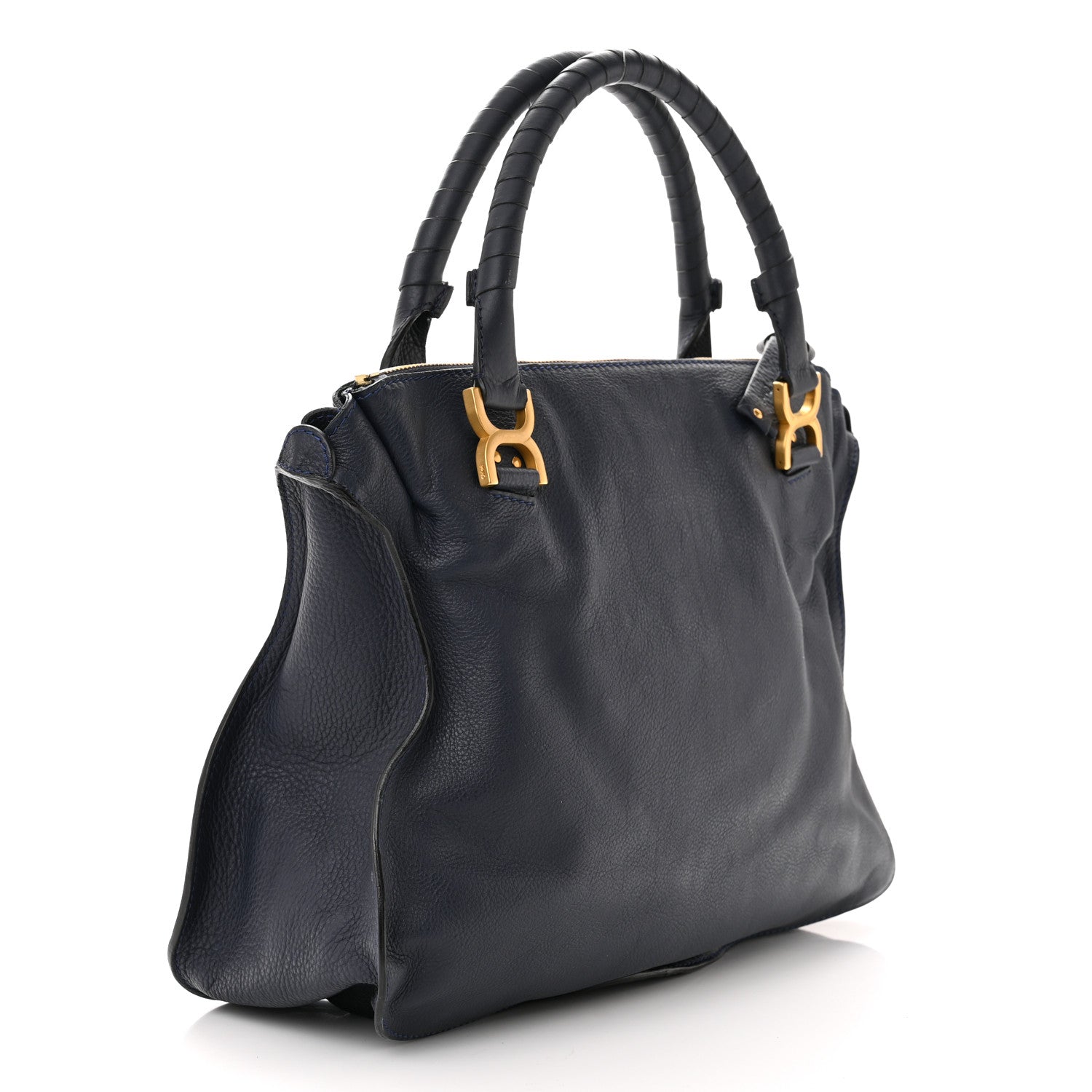 Chloe Calfskin Large Marcie Satchel Royal Navy 3 of 12