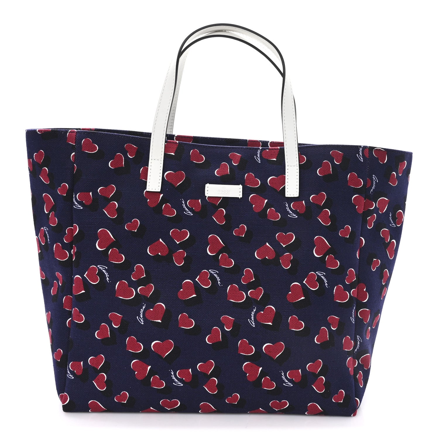 Gucci Canvas Heartbeat Print Medium Tote New Wine 1 of 10