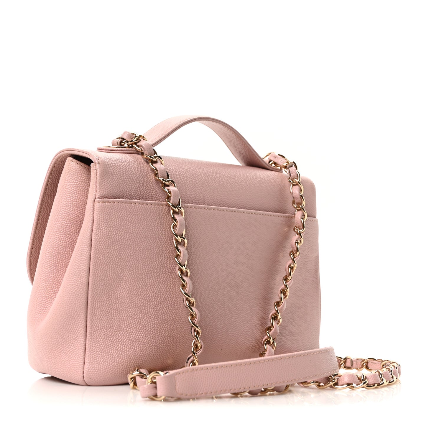Caviar Quilted Small Business Affinity Flap Light Pink