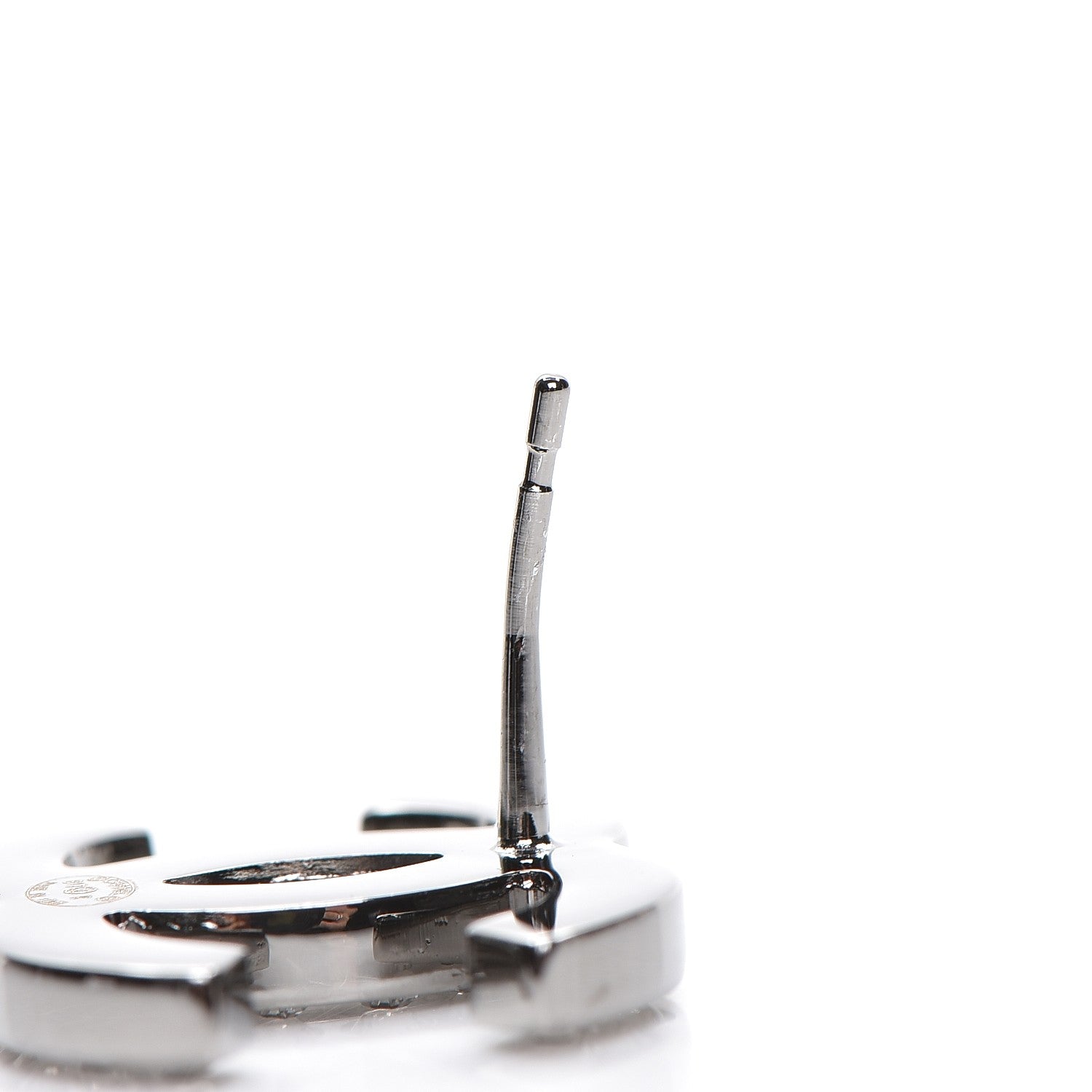 Chanel Crystal Large CC Earrings Silver 4 of 5