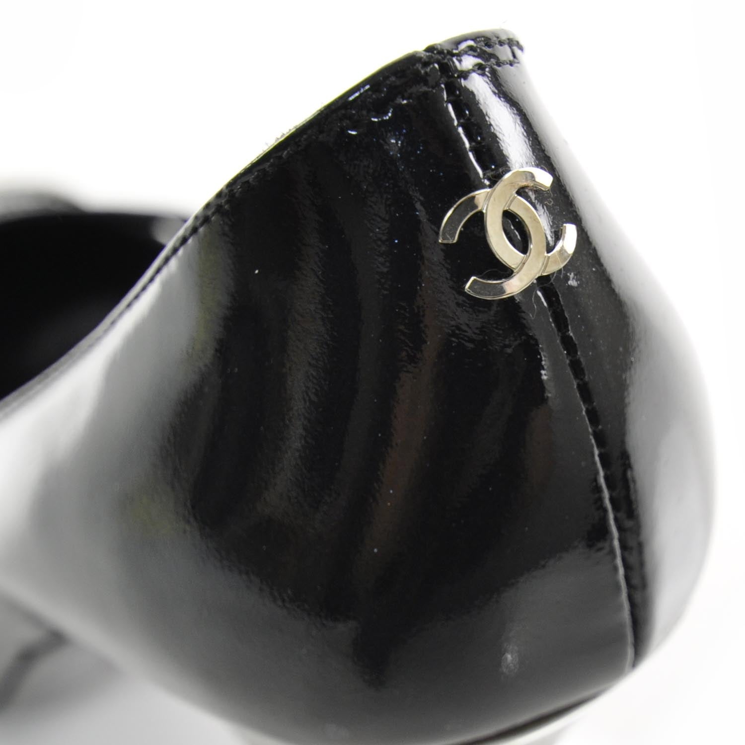 Chanel Patent Glitter Cap Toe Pumps 36 9 of 9