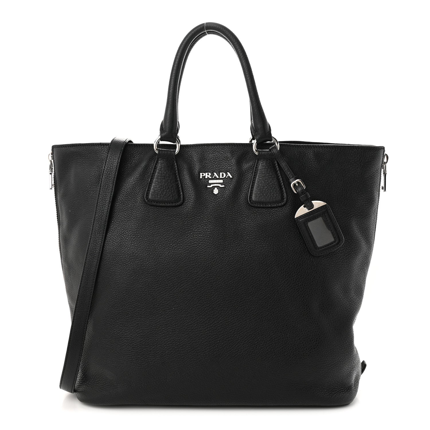 Prada Vitello Daino Tote Black 1 of 15