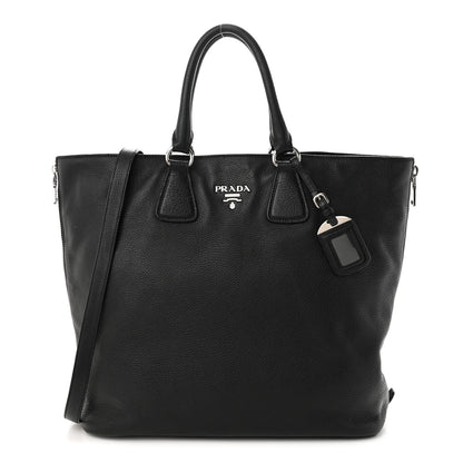 Prada Vitello Daino Tote Black 1 of 15