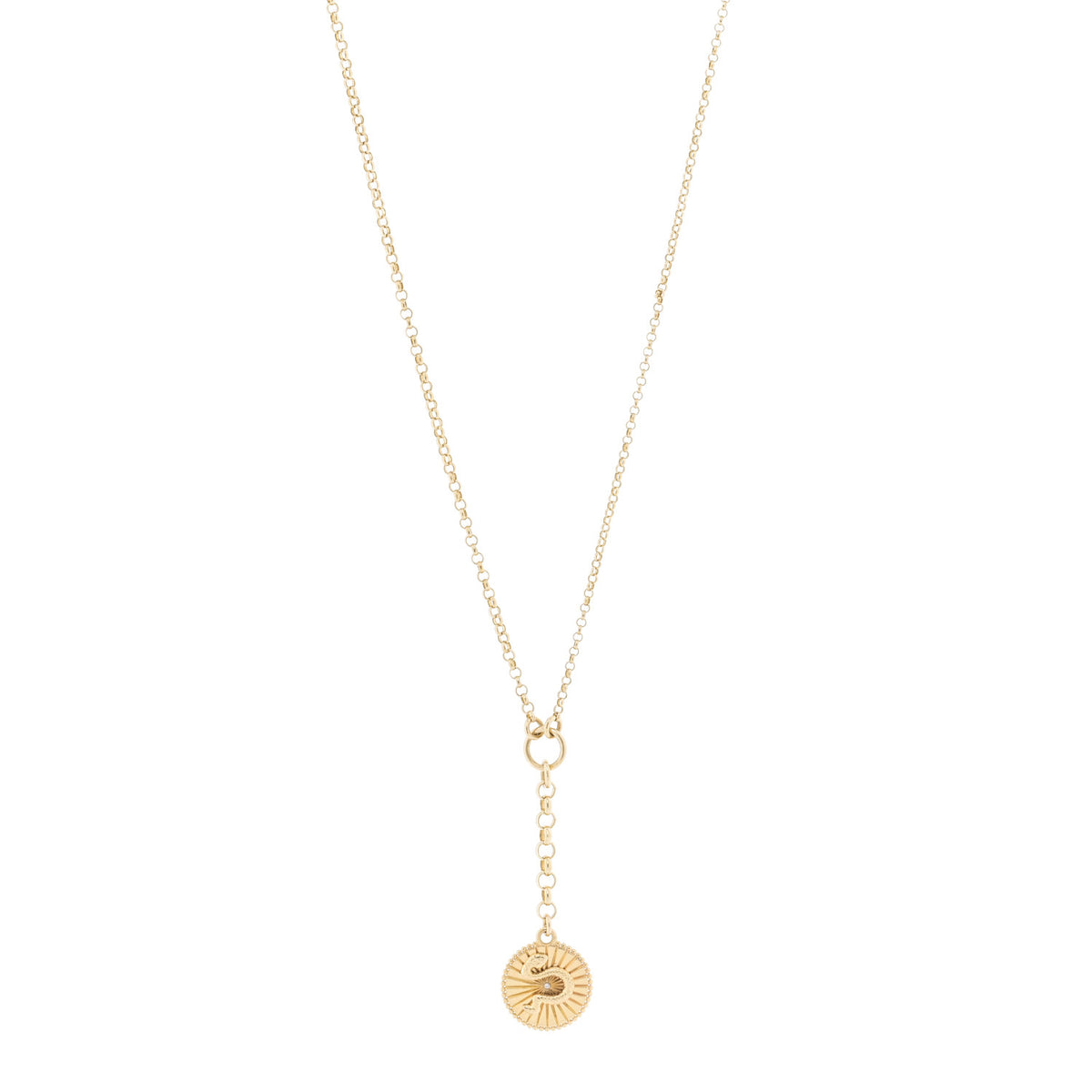 Foundrae 18K Yellow Gold Diamond Wholeness Small Mixed Belcher Chain Necklace 1 of 6