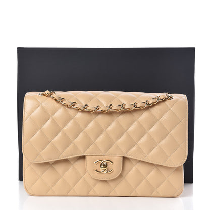 Chanel Caviar Quilted Jumbo Double Flap Beige Clair 10 of 10
