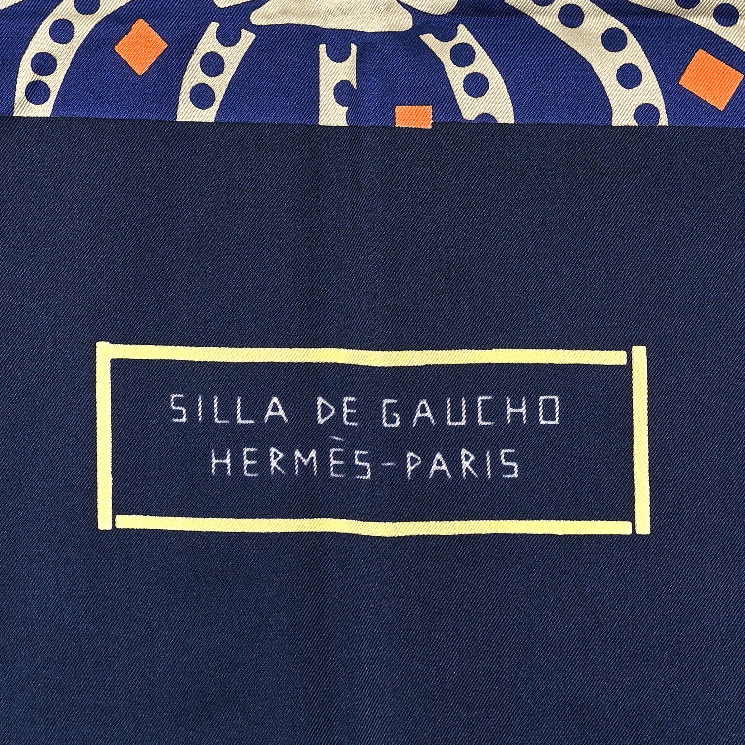 Hermes Silk Silla De Gaucho Scarf 90 Marine Bleu Black 3 of 4