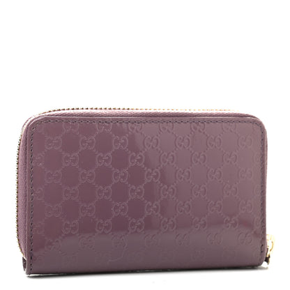 Gucci Patent Microguccissima Zip Around Card Case Mauve 3 of 7
