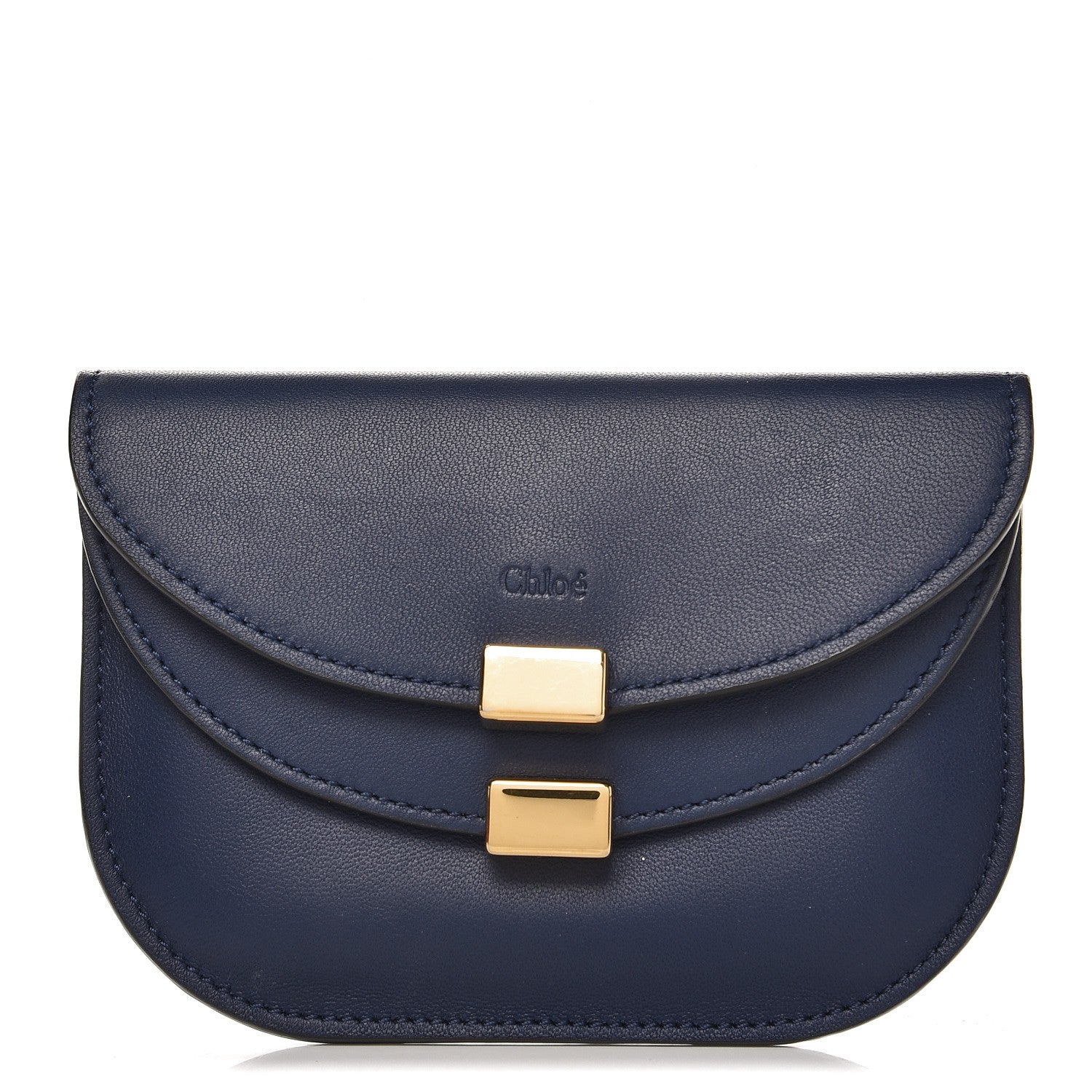 Chloe Lambskin Georgia Card Holder Deep Ocean 1 of 8