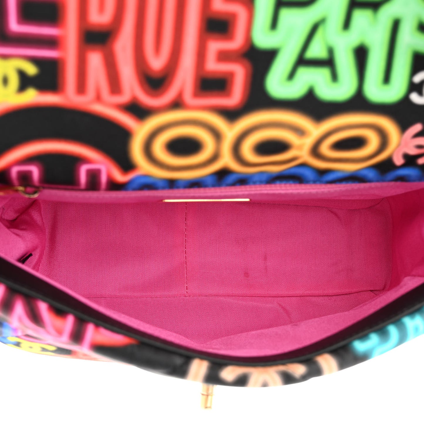 Fabric Printed Medium Chanel 19 Flap Black Multicolor