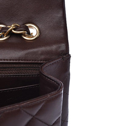 Chanel Lambskin Quilted Jumbo Single Flap Dark Brown 12 of 13