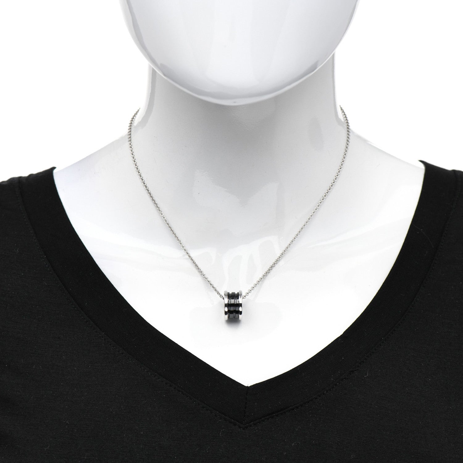 Bulgari Sterling Silver Ceramic Save The Children Pendant Necklace 2 of 7