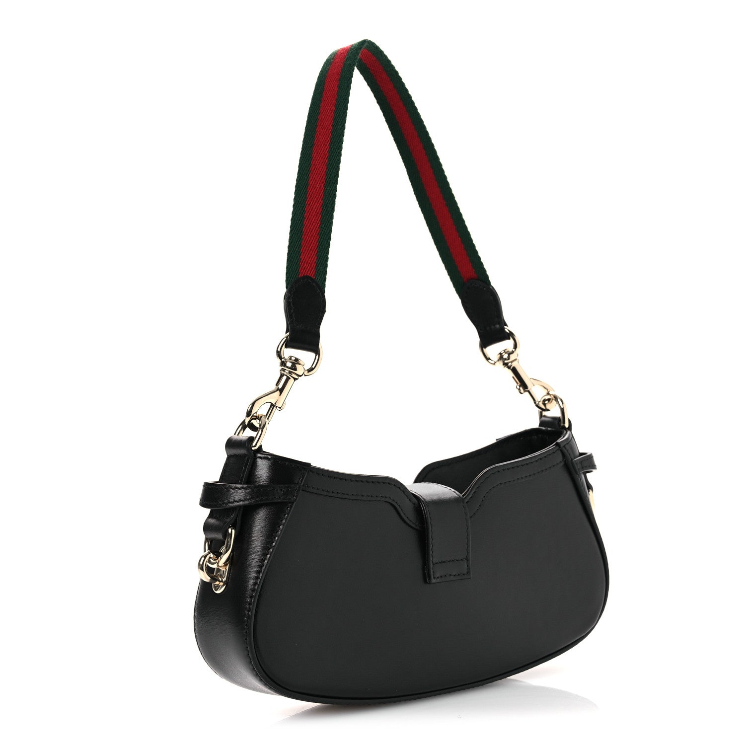 Gucci Calfskin Mini Moon Side Shoulder Bag Black 3 of 13