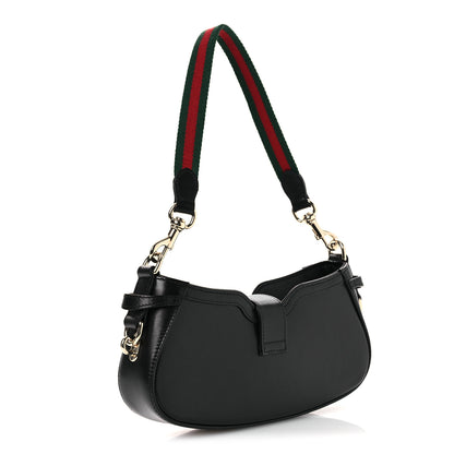 Gucci Calfskin Mini Moon Side Shoulder Bag Black 3 of 13