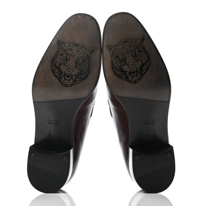 Gucci Goatskin Womens Chain Mid-Heel Loafers 38.5 Burgundy 4 of 7