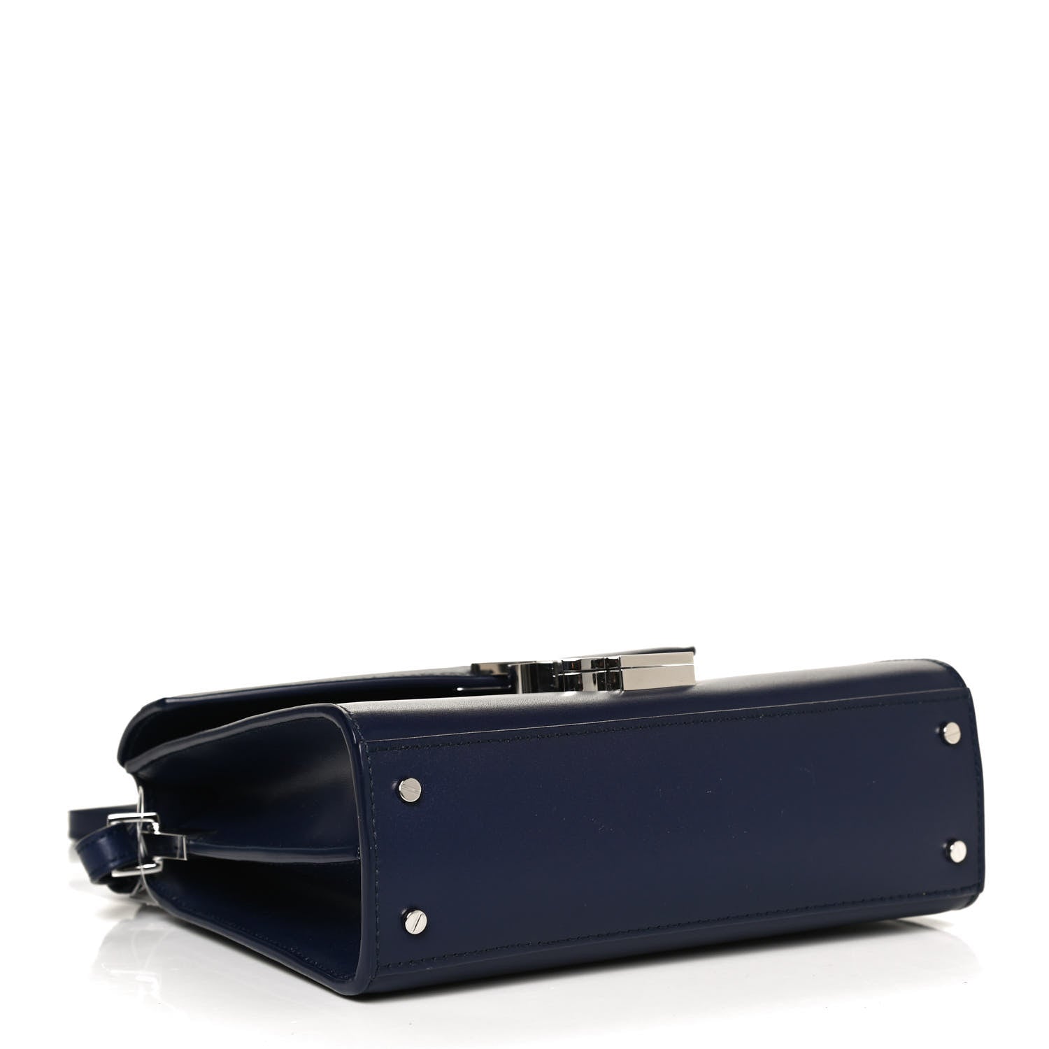 Saint Laurent Calfskin Mini Classic Monogram Cassandra Top Handle Bag Blue 4 of 10