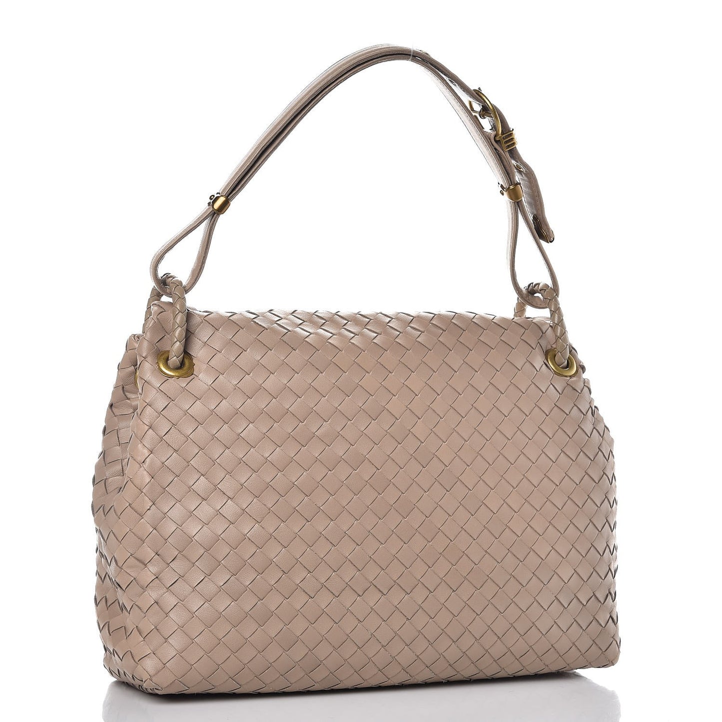 Nappa Intrecciato Flap Shoulder Bag Limo