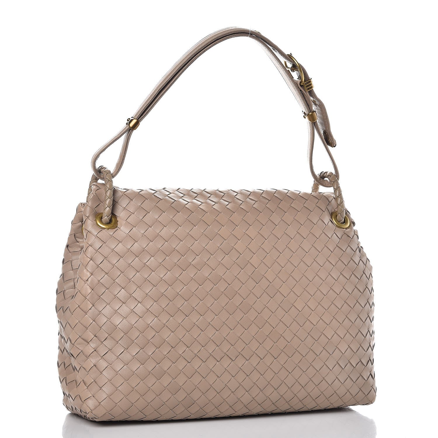 Bottega Veneta Nappa Intrecciato Flap Shoulder Bag Limo 3 of 8