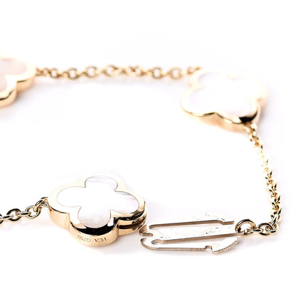 Van Cleef & Arpels 18K Yellow Gold Mother of Pearl 4 Motifs Pure Alhambra Bracelet 6 of 6