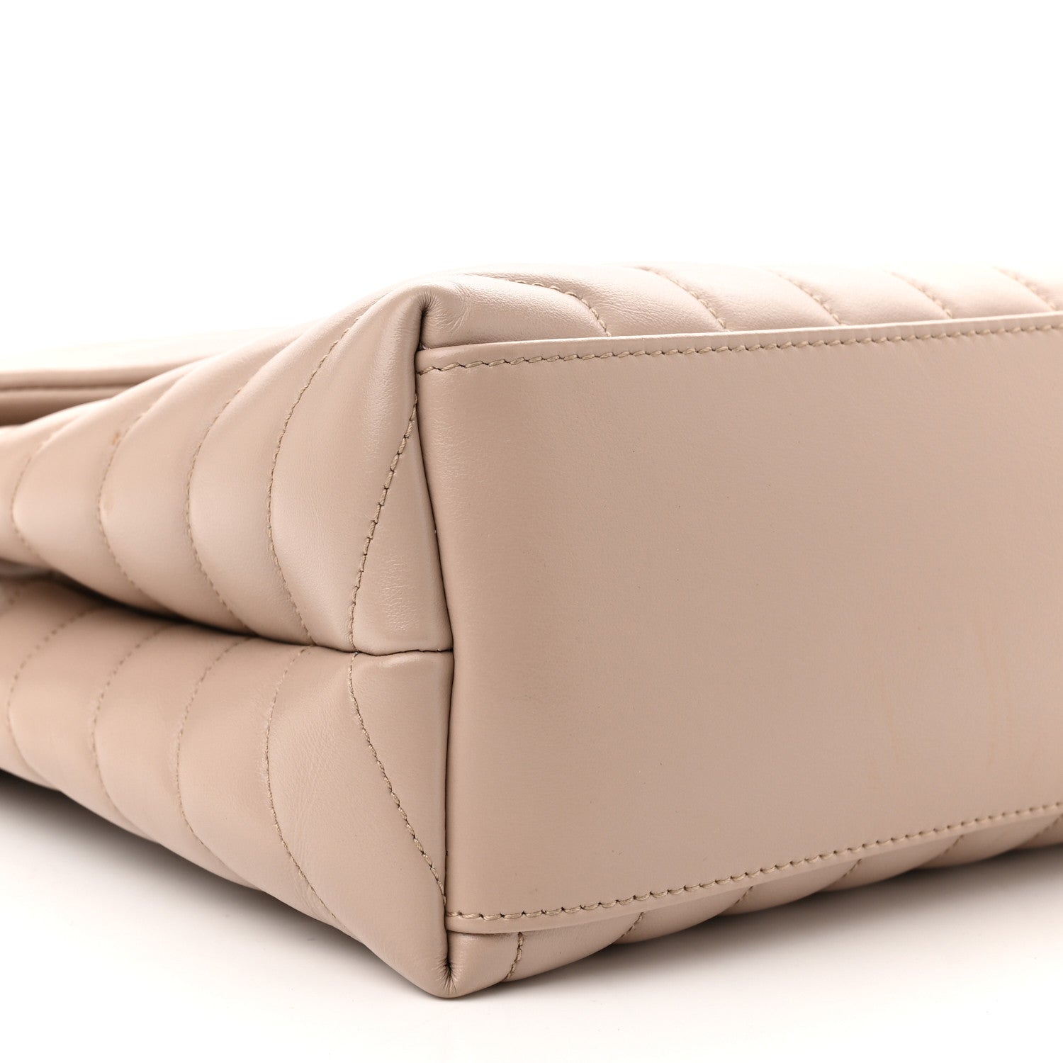 Saint Laurent Calfskin Y Quilted Monogram Medium Loulou Chain Satchel Light Natural 9 of 14