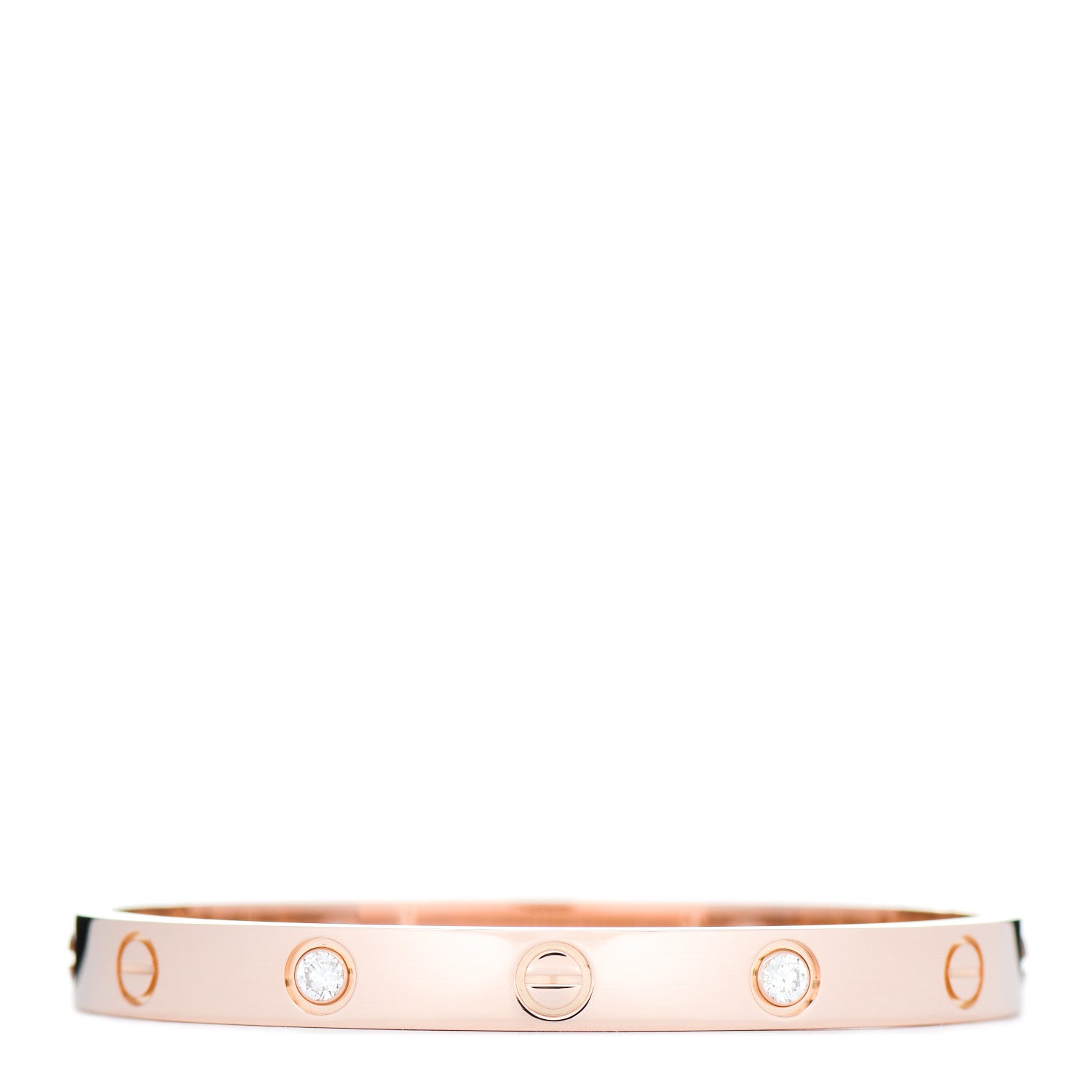 Cartier 18K Pink Gold 4 Diamond LOVE Bracelet 16 3 of 5