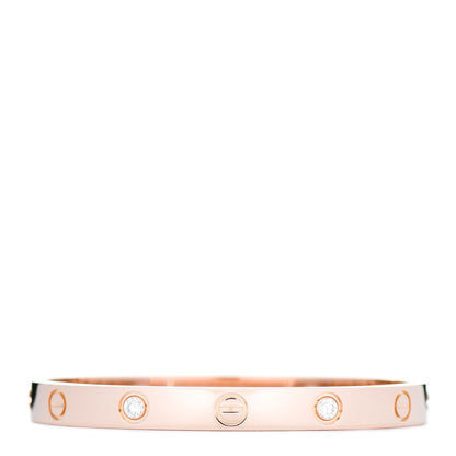 Cartier 18K Pink Gold 4 Diamond LOVE Bracelet 16 3 of 5