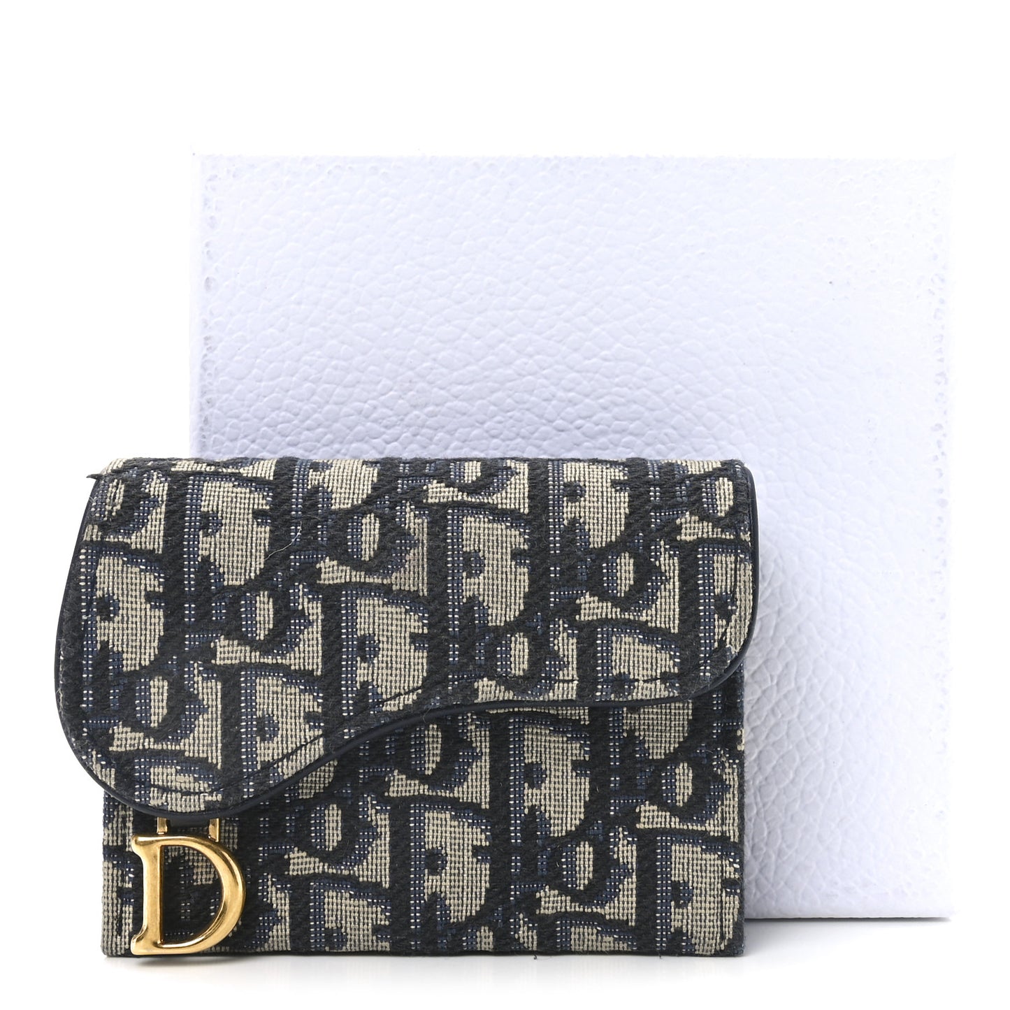 Oblique Saddle 5-Gusset Card Holder Blue