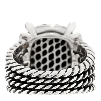 David Yurman Sterling Silver Black Diamond Pave Diamond 16mm Wheaton Ring 52 6 3 of 4