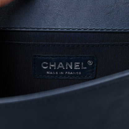Chanel Calfskin Quilted Medium Top Handle Boy Flap Blue 6 of 11