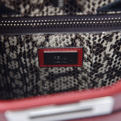 Fendi Vitello Seta Elaphe Crocodile Monster Eyes Medium Peekaboo Iconic Satchel Ribes Naturale 7 of 7