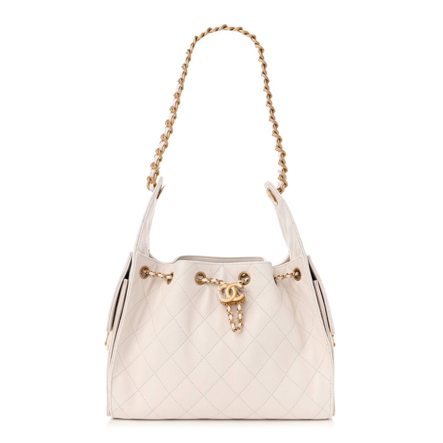 Chanel Caviar Quilted Small Chanel 25 Handbag White 1 of 10