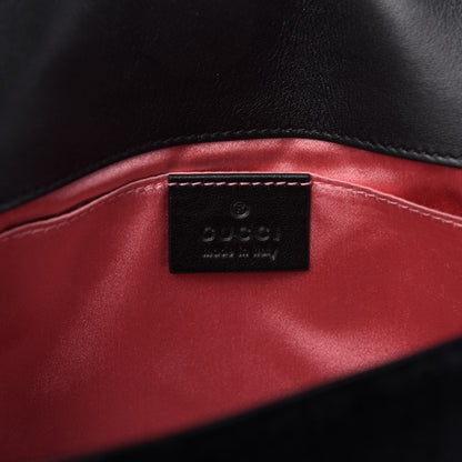 Gucci Velvet Matelasse Mini GG Marmont Shoulder Bag Black 9 of 11