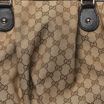Gucci Monogram Large Sukey Top Handle Bag Beige Dark Brown 8 of 10