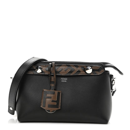 Fendi Vitello Dolce Bi-Color FF 1974 Embossed Mini By The Way Boston Bag Black Maya 1 of 12