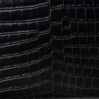 Saint Laurent Calfskin Crocodile Embossed Document Holder Black 9 of 9