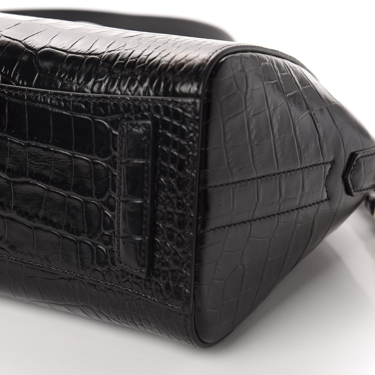 Givenchy Calfskin Crocodile Embossed Mini Antigona Black 7 of 10