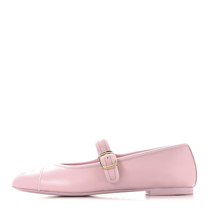 Chanel Lambskin Mary Jane Flats 36 Light Pink 1 of 10