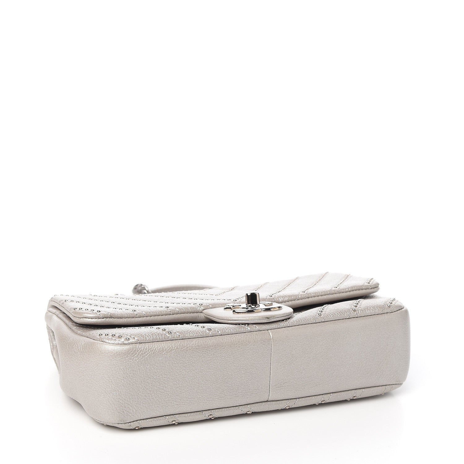 Chanel Calfskin Studded Chevron Quilted Small Stud Wars Flap Silver 3 of 9