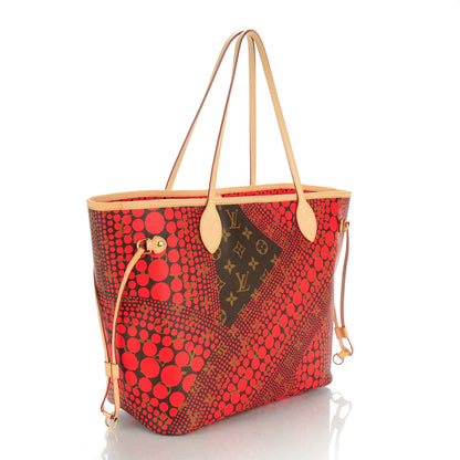 Louis Vuitton Monogram Kusama Waves Neverfull MM Red 3 of 7