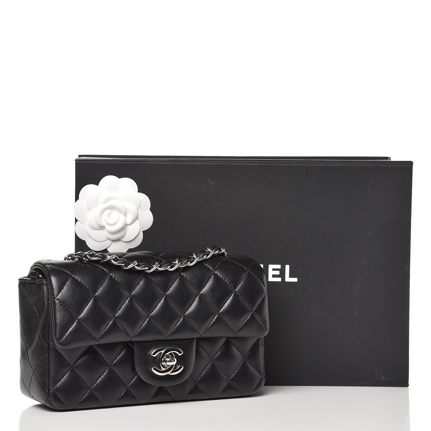 Chanel Lambskin Quilted Mini Rectangular Flap Black 8 of 8