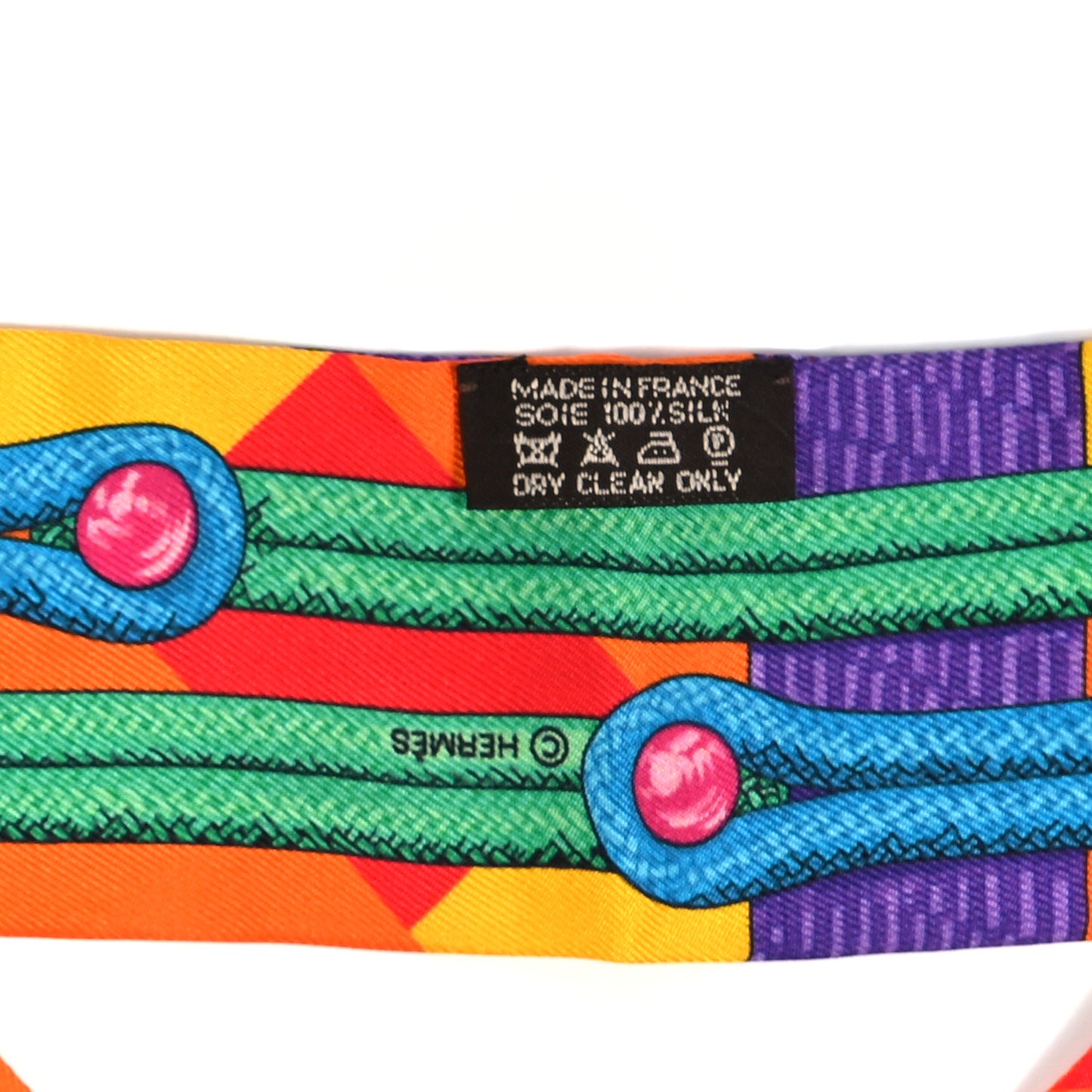 Silk Brandebourgs Twilly Orange Bouton D'Or Violet