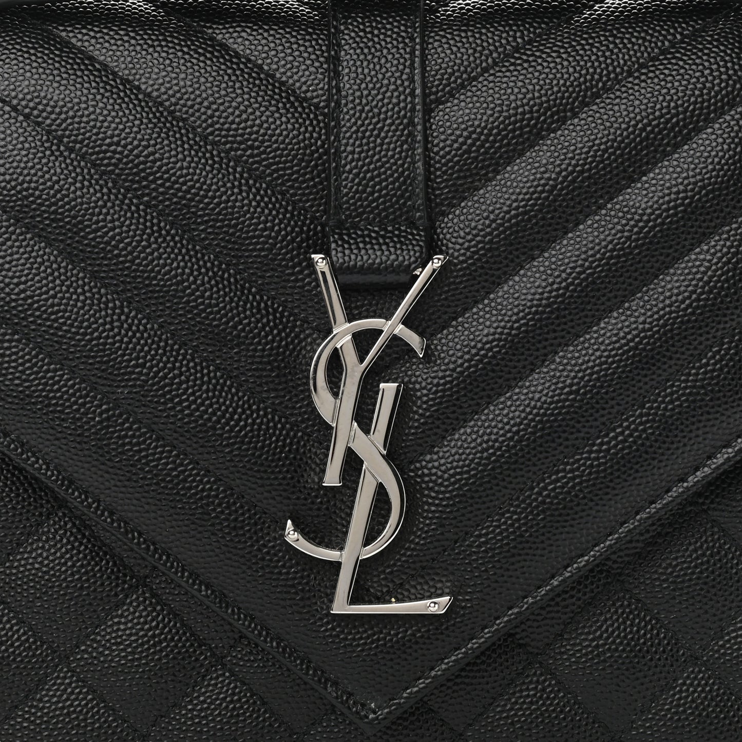 Grain De Poudre Textured Mixed Matelasse Triquilt Medium Monogram Satchel Black
