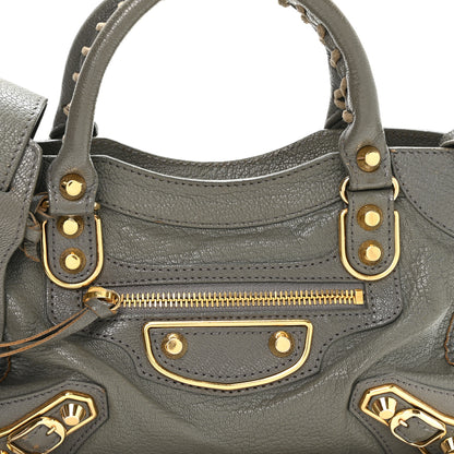 Balenciaga Chevre Gold Metallic Edge Hardware Mini City Gris Acier 8 of 10