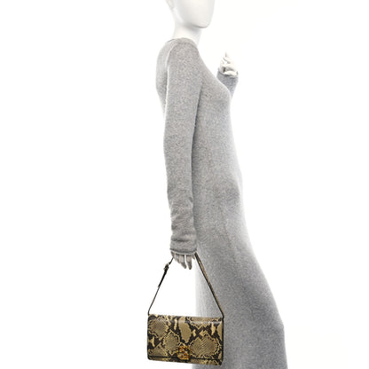 Gucci Snakeskin Crystal GG Broadway Shoulder Bag Yellow 2 of 10
