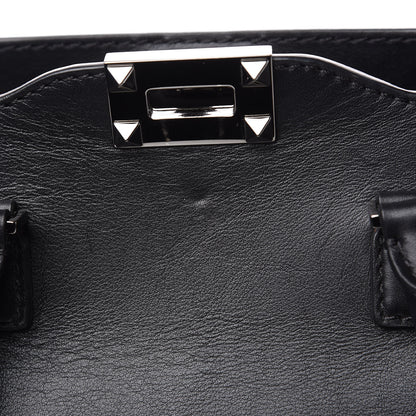 Valentino Garavani Vitello Rockstud Double Handle Tote Black 10 of 11