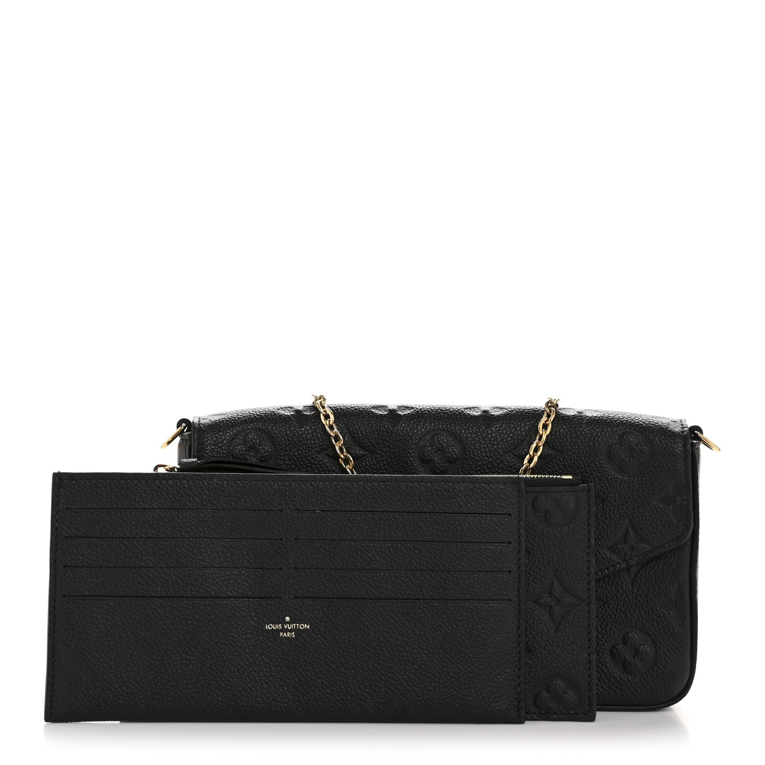 Louis Vuitton Empreinte Pochette Felicie Chain Wallet Black 3 of 12