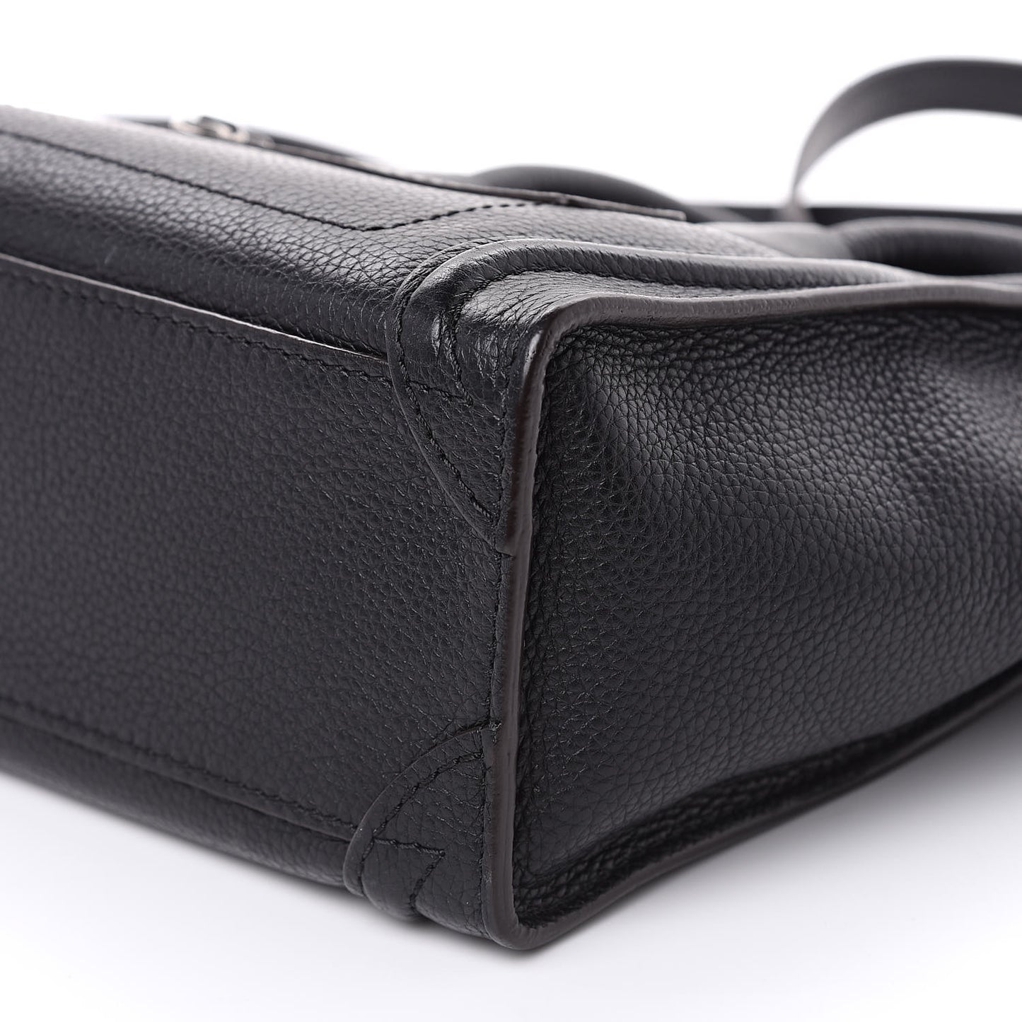 Drummed Calfskin Nano Luggage Black