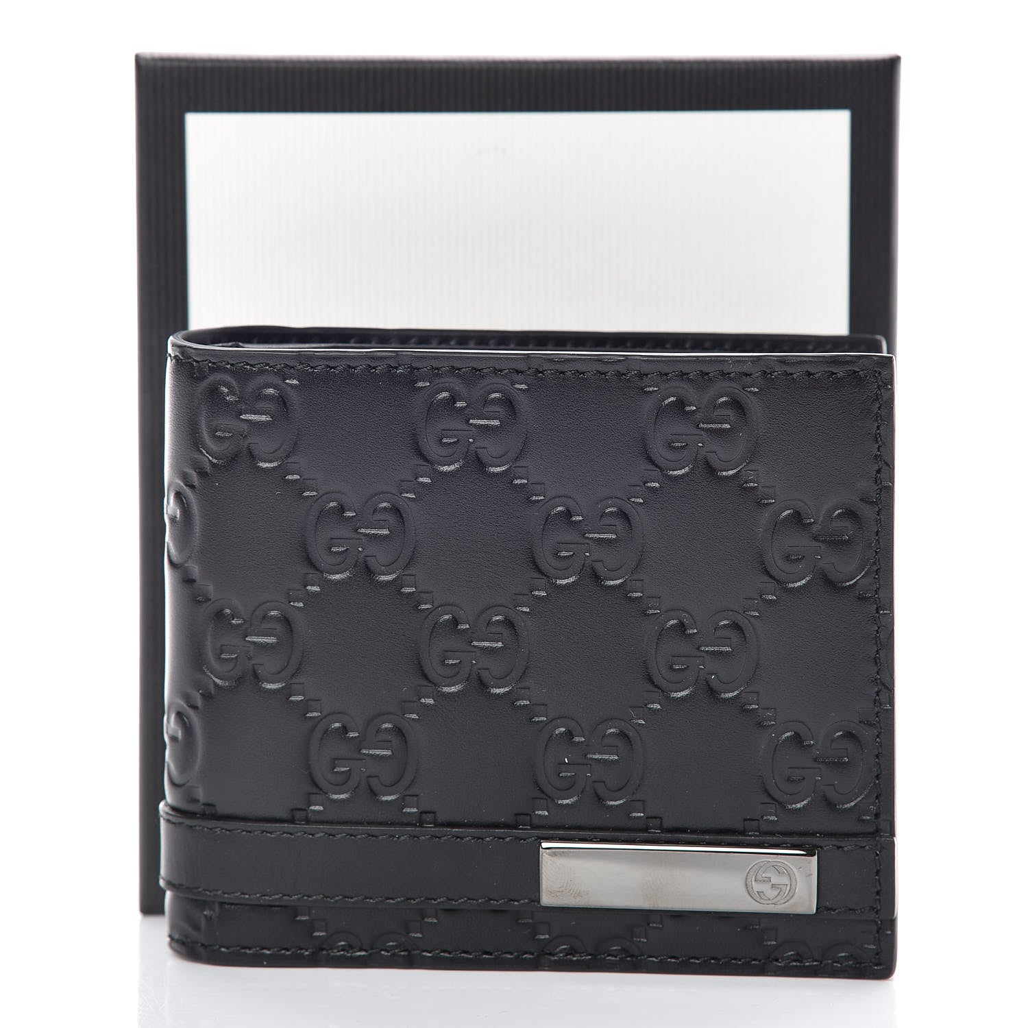 Gucci Guccissima Signature Bi-Fold Wallet Black 8 of 8