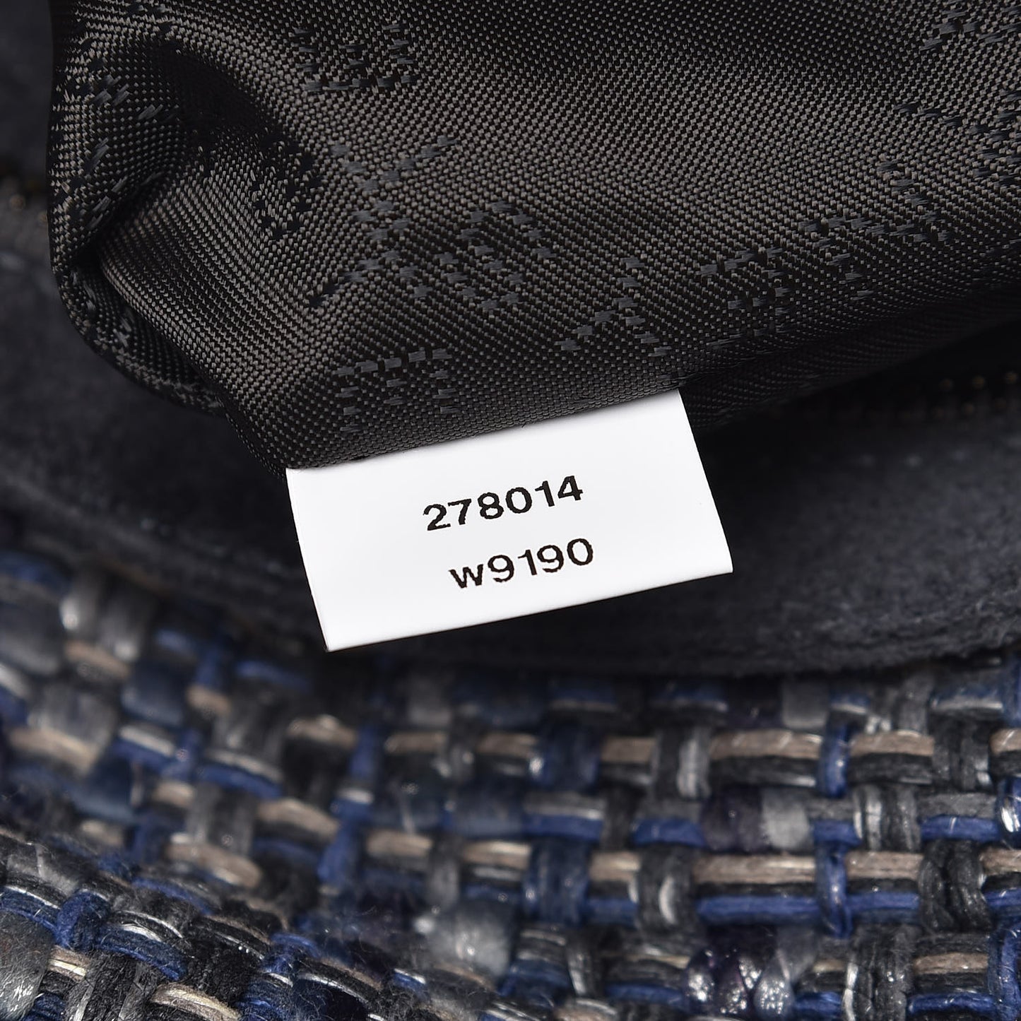 Woven Boucle Fold Over Falabella Clutch Blue