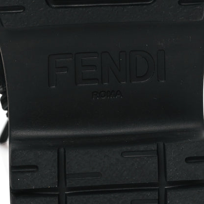 Fendi Vitello Fabric Jacquard FF Fendigraphy 50mm Biker Boots 39 Black Tobacco 7 of 12